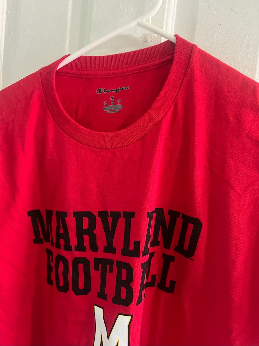 Champion Red Maryland Football Graphic Crewneck Tee